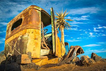 In the desert abandoned car by Rietje Bulthuis