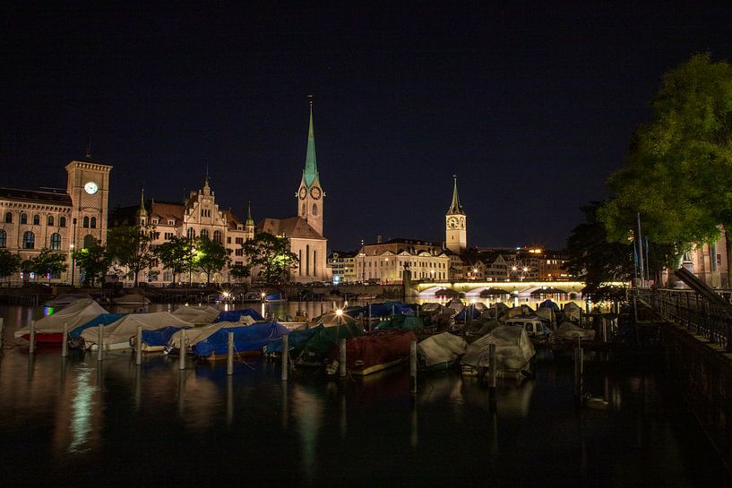 Zurich by night. The center of Switzerland. by Ton Tolboom