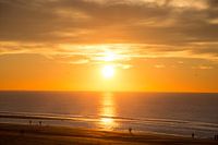 Winter sunset on Zandvoort beach