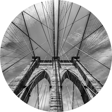 NEW YORK CITY Brooklyn Bridge is in de Detail | zwart-wit van Melanie Viola