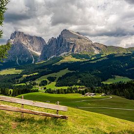 Italy Dolomites, view of the Platz and Langkofel mountains by Peter Roovers