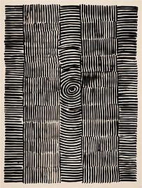 Japandi in Schwarz – Abstrakte Tuschekunst mit geometrischen Linien und Mustern