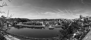 Meißen Stadt-Panorama Schwarzweiss