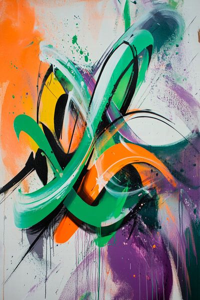 Farbenfrohe Graffiti-Kunst – Dynamisch von Poster Art Shop