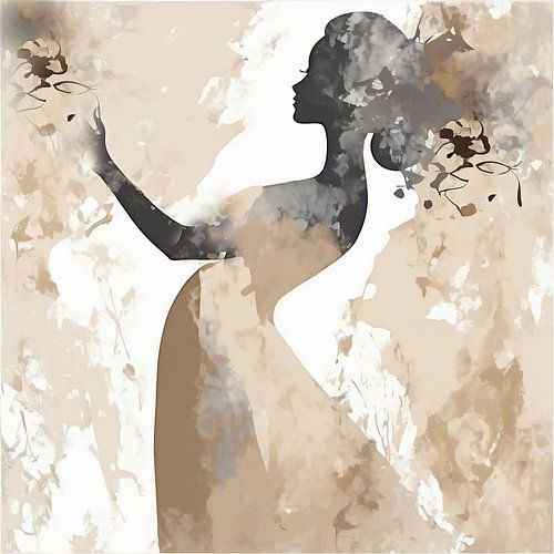 Silhouette dancing woman