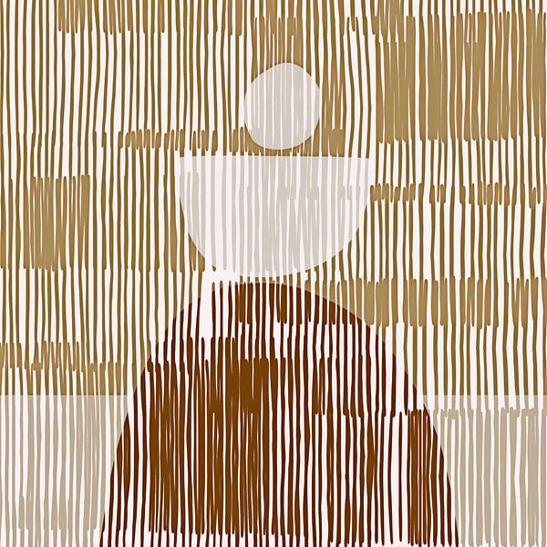 Golden Balance Japandi Abstraction by Mad Dog Art