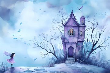 watercolor fairytale castle by haroulita