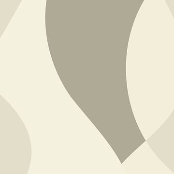 Abstracte organische vormen in neutrale kleuren nr. 3 van Dina Dankers