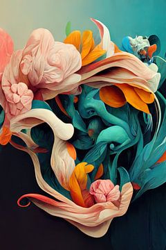 Flora II mit surrealen Blüten von Roy Lemme