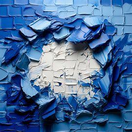 Versplinterde illusie in blauw