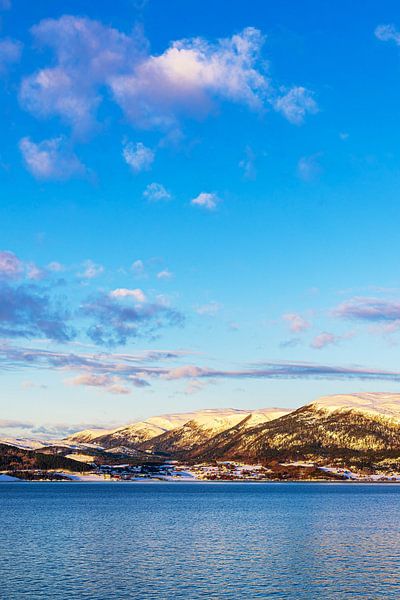 Mountains and rocks in winter near Trondheim in Norway by Rico Ködder