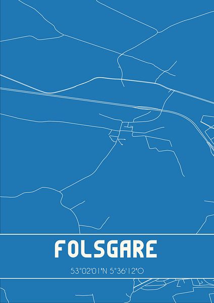 Blueprint | Map | Folsgare (Fryslan) by Prints of Place