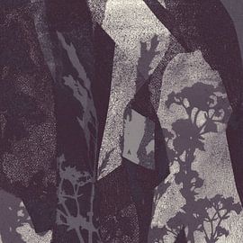 Blumen der Nacht. Abstrakte Botanik in Weiß und Taupe. von Dina Dankers