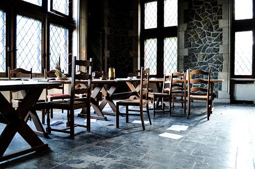 Dining room in abandoned castle