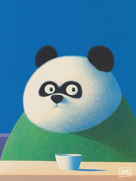 Panda Breakfast | Penseur pour le petit-déjeuner par OMG Art