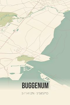 Vintage map of Buggenum (Limburg) by Rezona