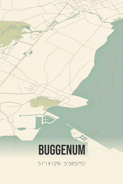 Vintage map of Buggenum (Limburg) by Prints of Place