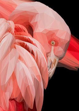 Flamingo Lage Poly Close Up van Yoga Art 15