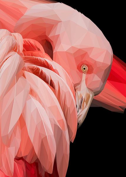 Flamingo Low Poly Close Up by Yoga Art 15