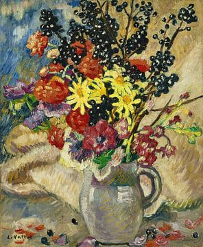 Louis Valtat - Bouquet de branches de groseilliers dans un pot brun (circa 1921) sur Peter Balan