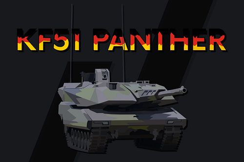 KF51 Panther Low Poly Art Grey Black Gift van Maldure -