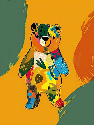 Malerei Bunter Bär