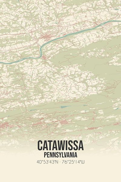 Carte ancienne de Catawissa (Pennsylvanie), USA. par Affiches de lieux