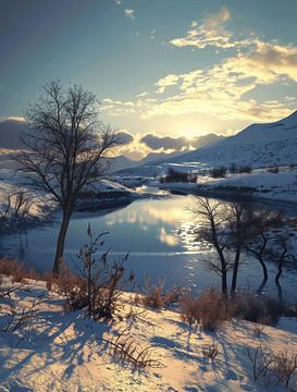 Winterlandschap van fernlichtsicht