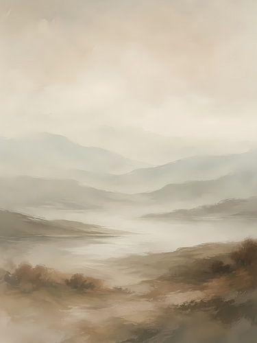 Nebelverhangenes Hochland