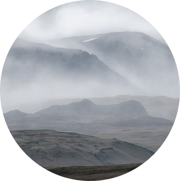 Panorama van IJslandse Bergen van Sander Grefte