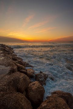 Surfen bei Sonnenuntergang von Marinus Engbers