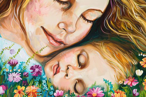 schilderachtig portret  moeder en kind