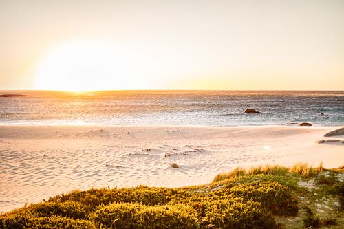 Kaapstad zonnige strand - Zuid Afrika kleurrijke zonsondergang foto print - reis fotografie