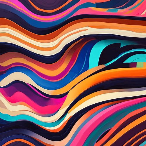 Abstract lijnenspel met veel kleur