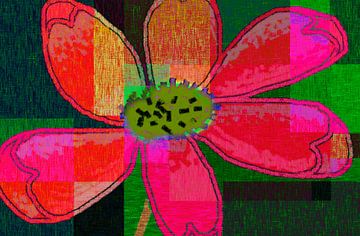 Felgekleurde bloem van Corinne Welp