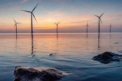 Sonnenuntergang über dem IJsselmeer