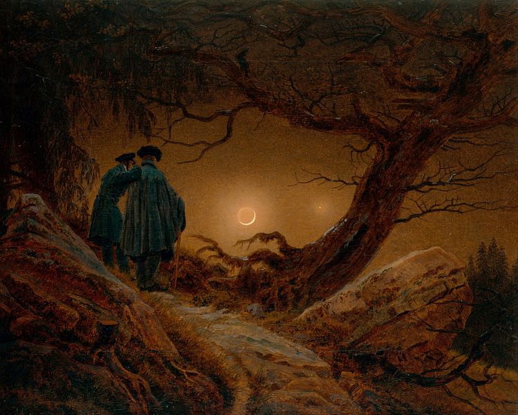 Caspar David Friedrich - Deux hommes contemplant la Lune par 1000 Schilderijen