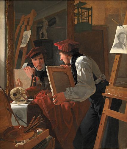 Wilhelm Bendz, un jeune artiste (Ditlev Blunck) enquêtant sur un croquis dans un miroir - 1826