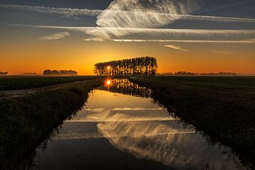 Sonnenaufgang Noordoostpolder von Martien Hoogebeen Fotografie