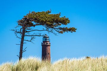 Lighthouse Darsser Ort on the Baltic Sea coast van Rico Ködder