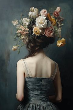 Beauté couronnée de fleurs sur Art Lovers