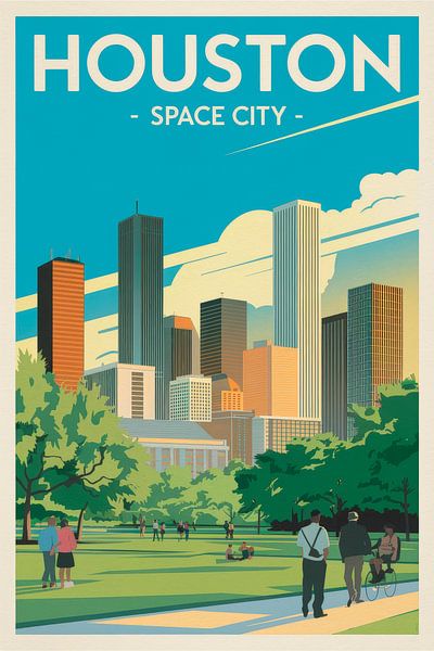 Houston, Texas Vintage Travel Poster by Poster Art Shop