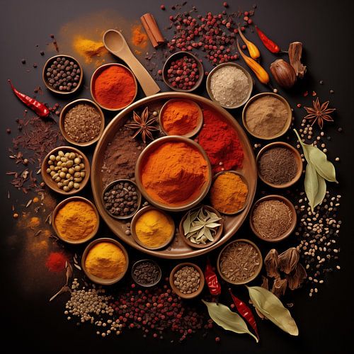 Verzameling kruiden en specerijen
