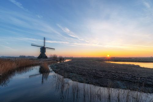 Zonsopkomst bij de windmolen