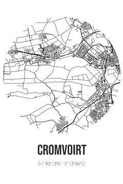 Cromvoirt (Noord-Brabant) | Karte | Schwarz und Weiß von Rezona