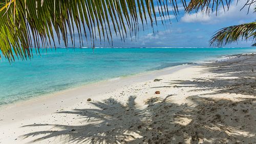 Lichtblauwe oceaan van de Cook Eilanden