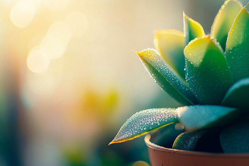 Succulent plant in soft light by Poster Art Shop