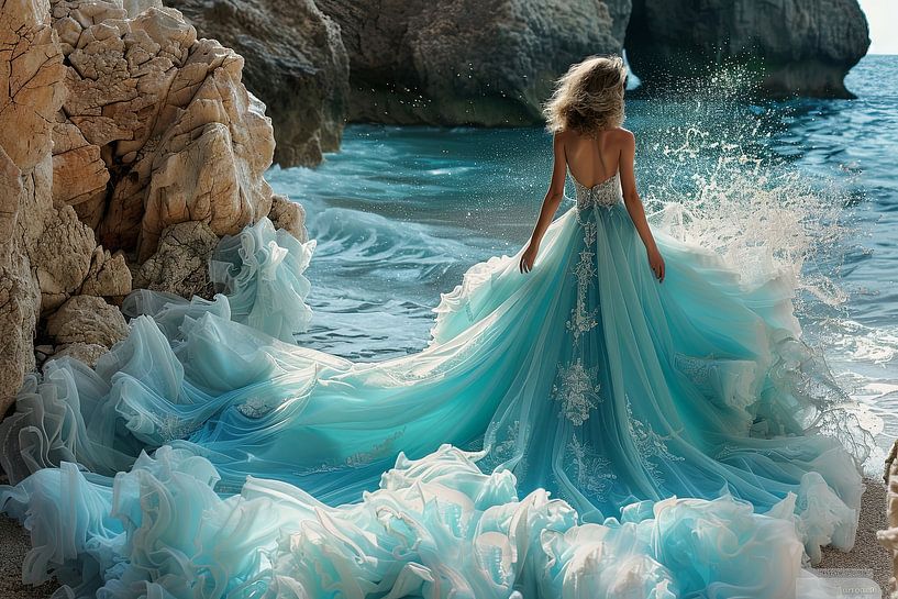 bride in the surf by Egon Zitter