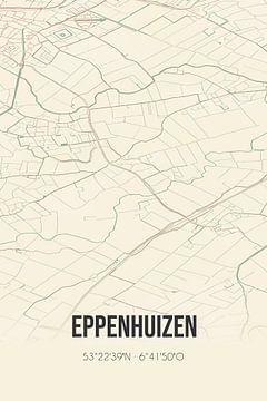 Vintage landkaart van Eppenhuizen (Groningen) van Rezona