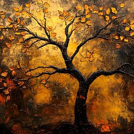 Golden tree on dark background by Imperial Art House